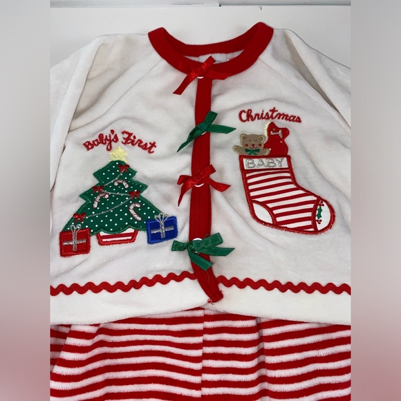 Starting Out My First Christmas 4 Pc Top Leggings Hat Booties Outfit 0-3M NWOT - Picture 6 of 7